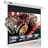 IN&VI ALR Beamer Leinwand Elektrisch Mit Fernbedienung, 4K HD 100 Zoll Format 4:3, Motor Leinwand für Heimkino und Präsentation, Decken-/ Wand-Montage