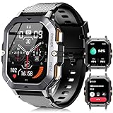 OUKITEL Smartwatch für Herren, 2,02 Zoll HD Smartwatch mit Anruf, Bluetooth, 100 + Sportmodus, Sportuhr, Überwachung von Cardio, Schrittzähler, Schlaf, SpO2, wasserdicht 5 ATM, Smartwatch Android iOS