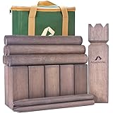 ApudArmis Kubb Yard Game Set, Viking Chess Outdoor Clash Toss Yard Game with Carrying Case - Rubber Wooden Backyard Lawn Games Set for Teenagers Adults Family(Brown)