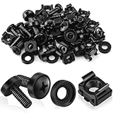 Poeland 20 x M6 Käfigmuttern Schrauben Set für Netzwerkschränke, Serverschrank, AV Rackschienen, M6 Montagesatz für 10' und 19' Schränke Netzwerk Fachböden - Schwarz