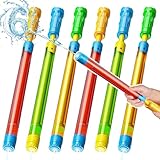 Wasserpistole Kinder, Wasserspritze Wasserspritzpistole Kinder Spritzpistole Wasser Wasserpistole mit Großer Reichweite Wasserpistolen Set, Wasserspielzeug für Pool Strand Outdoor Garten (6er-Satz)