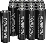 POWEROWL Akku AA 2800mAh AA Akku Wiederaufladbare 16 Stück (Geringe Selbstentladung, 1200 Zyklen) 1.2v NI-MH Wiederaufladbar AA Batterien (16AA)