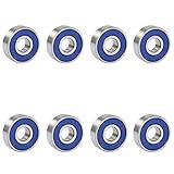 TRIXES 8 Stück 608RS ABEC-9 Gleitlager - Passend für Skateboard, Rollschuhe Roller, Inlineskaten