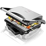 Cecotec Rock'nGrill 1500 Rapid Elektrogrill. RockStone-Steinverkleidung, höhenverstellbare Deckplatte, Fettwanne, 1500 W Leistung, umweltfreundliche Verkleidung (1000 W)