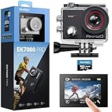 AKASO Action Cam 4K30FPS mit 128GB microSDXC Speicherkarte 20MP WiFi 40M Unterwasserkamera Wasserdicht Ultra HD Touchscreen Einstellbar Weitwinkel EIS Actioncam