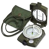 Anbte Kompass Militär Marschkompass Professioneller Navigation Compass mit Tragetasche Wasserdichter Compass für Jagd Camping Wandern Outdoor-Aktivitäten (‎Grün)