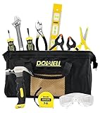 DOWELL Kinder Werkzeug Set mit Werkzeugtasche einschließlich Real Metal Handwerkzeuge für Jungen& Mädchen, Kinder&Junior Lernwerkzeug Kit für Heimwerker