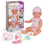 BABY Born Lena (Little Baby Girl) - 36 cm Large Baby Doll - 7 Functions incl. Accessories & Romper - Works Completely Without Batteries - Suitable for Toddlers from 1 Year