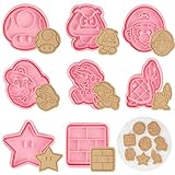 Keksausstecher Kinder, 8 Stück Plätzchen Ausstecher, 3D Keksausstecher Kit für Backen Keks Fondant Schokoladen, DIY Ausstechformen Kinder Set für Weihnachten Geburstag Party