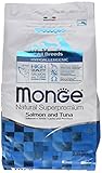 Monge Hypo Adult Salmon and Tuna, Hundefutter für alle Rassen (Hypoallergen Trockenfutter für Hunde mit Lachs und Thunfisch, Hundefutter für Sensible Hundemägen, sehr Nährstoffreich, Inhalt: 2,5 kg)