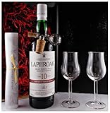 Geschenk Laphroaig 10 Jahre sherry oak Islay Single Malt Whisky + Glaskugelportionierer + 2 Bugatti Gläser