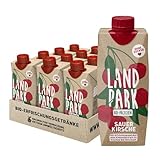 Landpark Bio-Erfrischungsgetränk Sauerkirsche (12er Pack) - Ohne Zucker und Süssungsmittel - Wasser mit Geschmack und Bio-Fruchtaroma