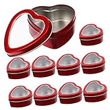 CLISPEED 10 Stück Herzförmige Blechdose mit Süßigkeiten favorisieren Valentinstag Herzdosen lagercontainer vorratsbehälter kleine Schachteln für Hochzeitsbonbonsboxen Weißblech