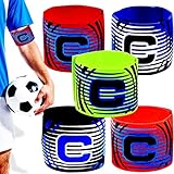 RUIJIE Fußball Kapitänsbinde Armbinde 5 Stück Captain Armband Multicolor Gummizug Fussball Spielführerbinde Sport Spielführer-armbinde Elastic Kapitäns Armbinden Klettverschluss für Erwachsene Kinder