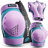 SKATEWIZ Knieschoner Kinder Armschoner Handgelenkschoner - Schoner Inliner Kinder Protektoren Set - Schützer Inline Skates Kinder - Knieschützer Kinder - Smash Größe S in Blau Violett