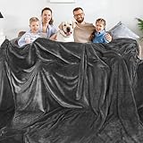 Aemilas Große Fleecedecke, Übergröße, King-Size-Bett, 308 x 305 cm, 370 g/m², extra riesige 30,4 x 3,4 m, Familiendecken für alle Jahreszeiten, mit superweichem Flanell für Bett, Sofa, Couch