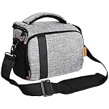 FOSOTO Kameratasche Schultertasche für SLR-Kamera und Zubehör Kompatibel mit Nikon D3500 D5600 D610 D3200 D7500, Canon 2000D 60D 80D 90D 6D MarkII 77D, Fujifilm X-T20 X-A5 X-TYG100 mit Regenhülle