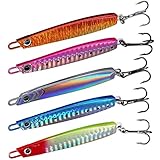 THKFISH Pilker 5 stück Köder Vertikaler Metallfisch Metallpilker für Dorsch Dorschangeln (Pilker 5 stück Köder, 15g)