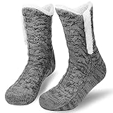 Niofind Kuschelsocken für Herren Damen, Warme Stoppersocken Rutschfest Wintersocken Hüttensocken, Flauschig Weihnachtssocken, Winter Thermosocken Haussocken mit ABS Stopper Weihnachten