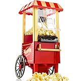 Gadgy Popcornmaschine Heißluft - Retro Popcorn Maker - Popcorn Maschine für Fettfreies Ölfreies Pop Corn - Gesunder Maïs Snack - Popkorn Maschine Rot