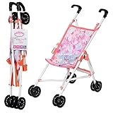 Baby Annabell 707487 Active Stroller - Faltbarer Puppenwagen mit 3-Punkt-Gurt, 53 cm Griffhöhe in rosa.