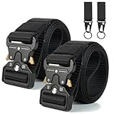 MOAZIFI 2er Taktischer Gürtel, Herren Arbeitsgürtel, Schwarz, Einfarbig, Erwachsener, 125cm, 3.8cm, 3cm, Schnalle, Nylon, Taktisch