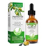 Bio Jojobaöl, 100% Reines Mehrzwecköl für Gesicht Jojobaöl Bio Für Kosmetik, Jojobaöl Haare, Jojobaöl Gesicht und Nägel | Anti-Aging Jojoba Oil Für Männer und Frauen- 60ml