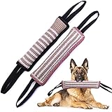 EPODA 2 Stück Beisswurst für Hunde, Jute Beisswurst Training mit 2 Griff, Tauziehen und Zerrspiele mit Hund, Hundebiss Schlepper Spielzeug Robustes Hundespielzeug