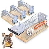 RAPIZZ Lebendfalle Maus 4 Stück - Inkl. Hygienehandschuh & Expertentipps I Mausfallen für drinnen & draußen I Lebendfalle für Mäuse Mausefallen Mäusefalle I Mäusefallen Lebenfalle Lebendfallen