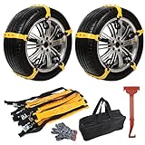 10 Stück Auto Schneeketten Universal mit Nylontasche für Reifen 165-275mm für Auto LKW SUV, Schneekette Anfahrhilfe Schnee Winterketten Auto Autoketten Snow Chains Autosock Snow Socks Car