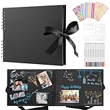 Fotoalbum Zum Selbstgestalten, 80 Schwarze Seiten Scrapbook Fotoalben, Diy Fotoalbum Selbst Gestalten, Groß Zum Einkleben, Für Baby Und Valentinstag Geburtstagsgeschenk