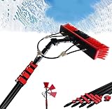 Ausziehbare Solarmodul-Reinigungsbürste mit 88,9 cm Kopf – Teleskopstange mit Wasserzufuhr (9 m) für effiziente Dach- und Fensterreinigung, perfekt für Solar-PV-Anlagen