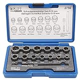 CCLIFE 15tlg 3/8' Cr-Mo Spezial Steckschlüssel Einsatz Linksausdreher Schraubenausdreher Nuss Stecknuss Muttern Entferner | 8-19mm | Turbonüsse