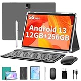 QDDQ Tablet 10 Zoll, 2-in-1 Tablet mit Tastatur, Android 13 Tablet, 256GB ROM+1TB TF, 8000mAh mit Hülle, 2.4GHZ+5G WiFi，Octa-core, 1080P FHD Video, 8MP Kamera,Bluetooth/Typ-c/GMS (Grün)