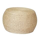 OUNONA Graskissen Fußhocker Geflochtener Pouf Rund Pouf Gewebter Fußhocker Handgewebt Kissen Schaumstoff Bodenbelag Fliesen Schaumstoffmatte Meditationskissen Stroh Kind Tatami Rattan Wasserhyazinthe