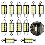 Led Innenraumbeleuchtung Auto, 12 Stück 41MM Innenbeleuchtung für Lichtkuppeln, 12V 2W Auto Innenraum Leselampe Quelle Für Autos, Lastwagen, Wohnwagen (Weiß Licht)