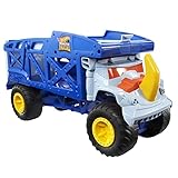 HOT WHEELS Monster Trucks Transporter Nashorn - Schlepper, Platz für 12 Monster Trucks oder 32 Hot Wheels, mit Startrampe, für Kinder ab 3 Jahren, HFB13