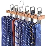 lomonmen Krawattenhalter,Gürtelaufhänger für Schrank,Gürtelhalter aus Holz mit 25 Speicherkapazität für Krawatten Gürtel Schals Accessoires