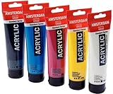 QBIX Amsterdam Acrylfarben-Set mit 5 Farben – 120ml