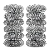 IDEA HOME-12 Stück Stahlschwämme Metalltopfreiniger Stahlschwamm Edelstahltopfreiniger, Mehrfarben