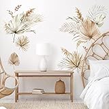 decalmile Wandtattoo Boho Palme Blätter Wandaufkleber Tropische Pflanzen Wandsticker Wohnzimmer Schlafzimmer Sofa Hintergrund Wanddeko