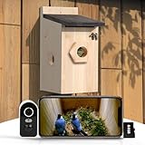 Vogelhaus mit Kamera, 4MP HD Nistkasten mit Kamera wetterfest, 2,4G WiFi & App Benachrichtigung, Beobachten Sie das Nisten und Schlüpfen, automatische Aufnahme von Vogelvideos & Bewegungserkennung