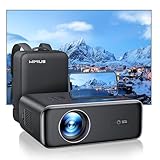 Beamer【Autofokus/Trapezkorrektur】 30000 Lumen Beamer 4K Heimkino Unterstützt WiFi6 Bluetooth Full HD 1080P, 50% Zoom 300 '' LED Video Beamer, für Fire Stick/PS5 Handy Projektor-Schwarz