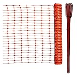 horizont Baustellenabsperrung, 50m lang, 1m hoch, Absperrzaun Set inkl. 10 Absperrleinenhalter für Baustellen, Kunststoff, orange, Absperrung, Fangzaun, flexibel, mobiles Netz