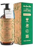 Aloe Vera Gel BIO - Vegan | Mit PUREM BLATTSAFT | 100% NATÜRLICH & REIN | Feuchtigkeitscreme Gesicht & Körper | Feuchtigkeitspflege - Made in Germany | Bio Aloe Vera Gel - After Sun