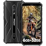 Ulefone Armor X12 Outdoor Handy, 6GB + 32GB/256GB SD Smartphone ohne vertrag Android 13 Go, 4860mAh 13MP+8MP 5,45'' HD+ 4G Dual SIM IP68 Wasserdicht Stoßfeste NFC GPS 2 Jahre Garantie -Schwarz