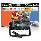 Beamer 【360° Drehbarem Ständer & Auto Keystone & E-Fokus】 FHD 1080P 22000LM Projektor mit WiFi6 und Bluetooth 5.2,70% Zoom ONOAYO abnehmbar Outdoor Heimkino Beamer Kompatibel mit Handy,PC,TV-Sticks