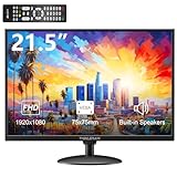 Thinlerain 21,5 Zoll Monitor 1920x1080p LED Bildschirm Computer Monitor mit VGA/HDMI/AV/BNC/USB, eingebautem Lautsprecher, 5Ms Reaktionszeit, 60 Hz Bildwiederholrate, VESA, Schwarz