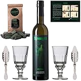 Absinth Set Strong68 von ALANDIA | Original Absinth mit Wermut/Thujon | 2x Absinth Gläser 2x Absinth Löffel 1x Absinth Zuckerwürfel | (1x 0,5 l)