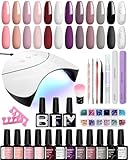 Phoenixy 12 Farben U V Nagellack Set mit Lampe Gel Nägel Set Gelnägel Starterset Geschenk Für Frauen